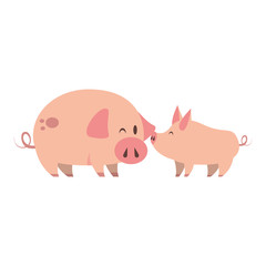 cute animals pigs farm cartoon
