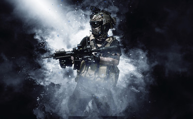 special forces soldier , military concept