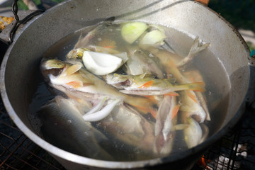 Cooking russian fish soup