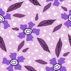 Seamless pattern. Decorative flowers and leaves.