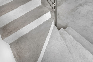 Grey microcement stairs - obrazy, fototapety, plakaty