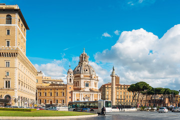 Obraz premium ROME, ITALY - January 17, 2019: Street view of downtown in Rome, ITALY