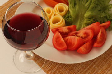 wine and snack