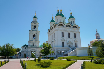 Assumption Cathedral in the Astrakhan Kremlin. View from the inside of the complex. Astrakhan. Russia