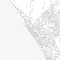 Oceanside, California, USA, bright outlined vector map