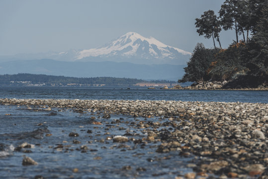 Mt Baker And The Coast Off The San Juan Islands, Washington 