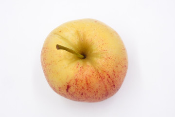 close up red apple isolated on white background
