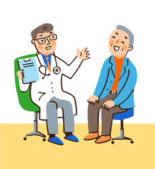 診察室　医師と患者