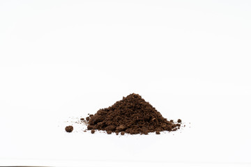 Organic soil on white background
