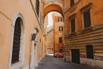 Fototapeta na wymiar Fragment of a street of Rome