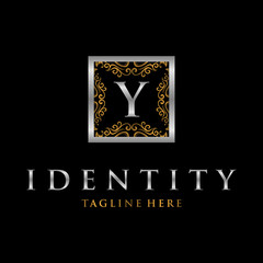 Elegant monogram design template with initial letter Y. Luxury elegant ornament logo for restaurant, boutique, hotel, fashion, business.