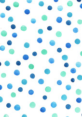 Polka dot watercolor hand painting background for decoration on artwork.