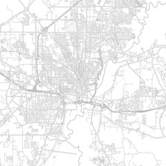 Jackson, Mississippi, USA, bright outlined vector map