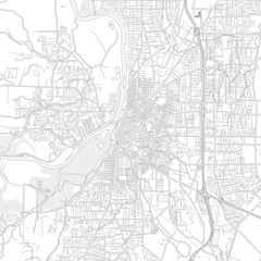 Fototapeta na wymiar Salem, Oregon, USA, bright outlined vector map