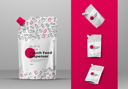 4 Food Capped Pouch Mockups