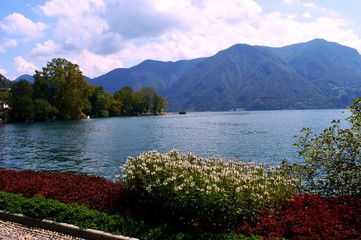 the shores of Lake Lugano