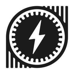 Electric motor engine icon in geometric and flat style.