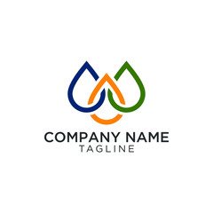 abstract three oil or water vector design concept or symbol