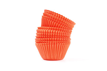 Cupcake cases isolated on white background