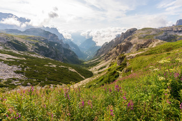 Sextner Dolomiten bei den drei Zinnen in Italien