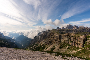 Sextner Dolomiten bei den drei Zinnen in Italien