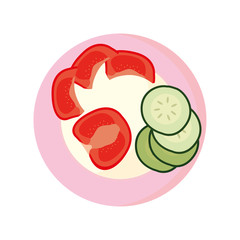 tomato cucumber dish cooking design