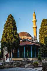 View of Suleymaniye Mosque, Rhodes Greece