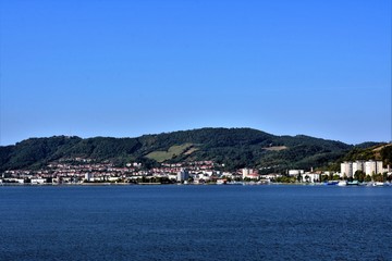 Orsova city seen from the Danube