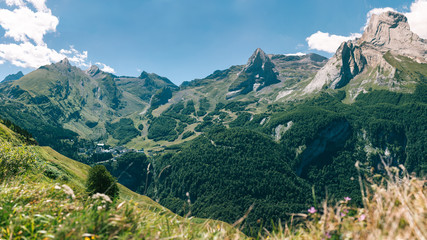 Fototapeta na wymiar Gourette panoramic view