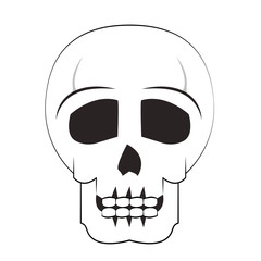 skull dead human anatomy cartoon in black and white