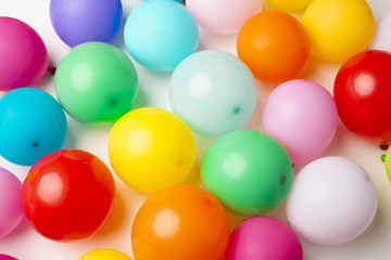 Top view of colorful balloons