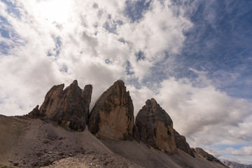 Die Drei Zinnen in den Sextner Dolomiten in Südtirol Italien