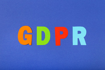 General Data Protection Regulation, GDPR on blue background