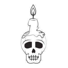 skull dead human anatomy cartoon in black and white