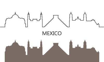 Obraz premium Mexico logo. Isolated Mexican architecture on white background