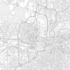 Fototapeta na wymiar Kansas City, Kansas, USA, bright outlined vector map