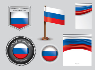  Made in Russia seal, Russian flag and color  --Vector Art--