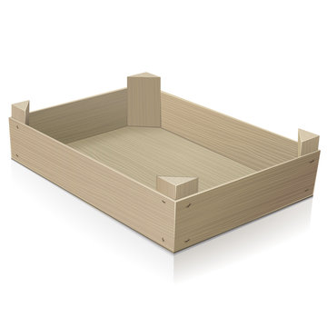 Cageot en bois vide (reflet)