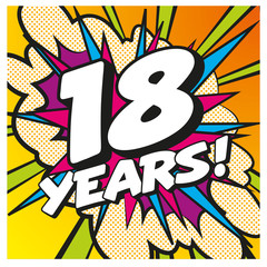 Carte Happy Birthday 18 years 