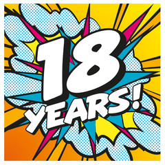 Carte Happy Birthday 18 years 