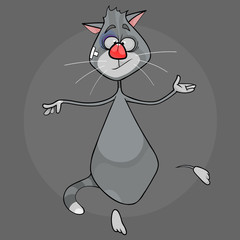 cartoon dancing cheerful bully street gray cat