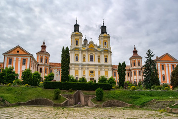 Fototapeta na wymiar Saint Ignatius of Loyola and Stanislaus Kostka church (former Jesuit Collegium) in Kremenets, Ukraine. August 2019