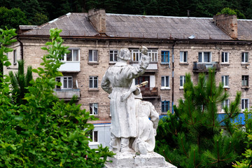  Monument to fallen soldiers of the Soviet Army in Kremenets, Ternopil region, Ukraine. August 2019