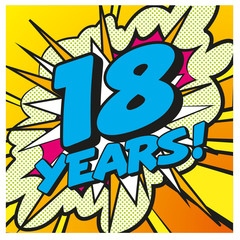 Carte Happy Birthday 18 years 