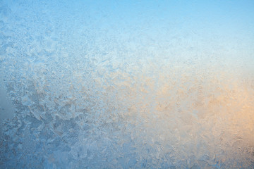 beautiful winter texture patterns of frost on window