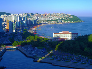 해운대.부산. 해수욕장.여름. 풍경.  휴가. 