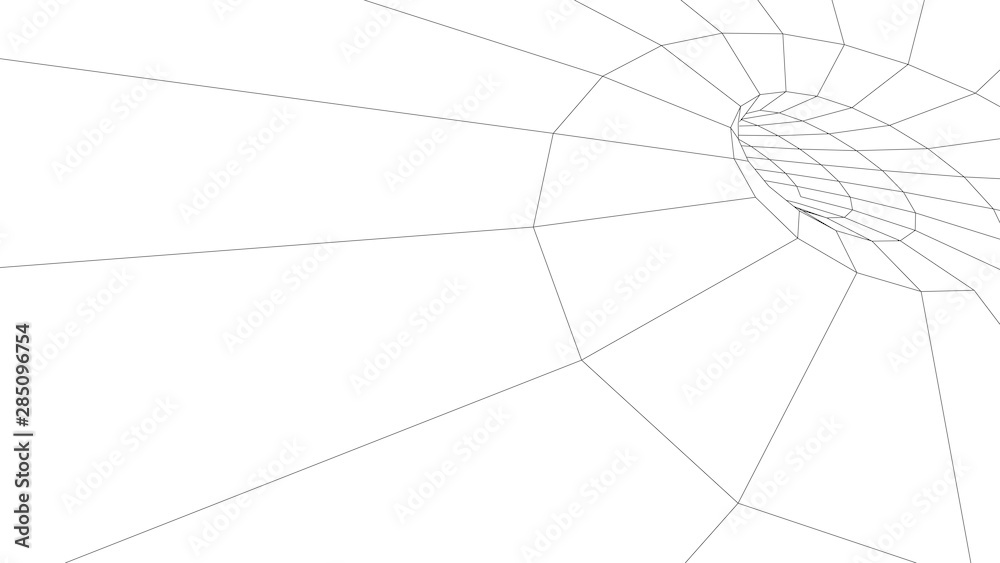 Poster tunnel or wormhole. vector abstract background. 3d tunnel grid. futuristic perspective grid backgrou