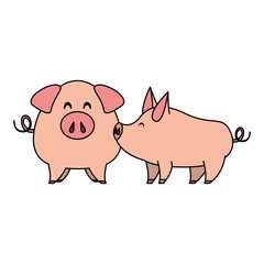 cute animals pigs farm cartoon