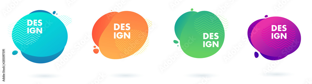 Poster set of abstract modern graphic elements. dynamical colored forms and line. template for the design o