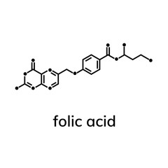 Folic acid or vitamin b9 chemical formula